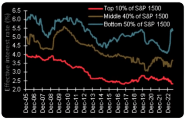 effective interest expense by company size